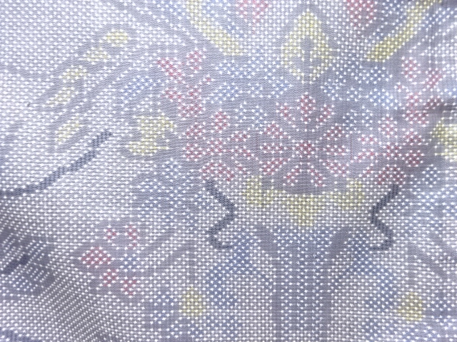 アンティーク　花瓶模様織り出し本場泥大島紬着物(5マルキ)